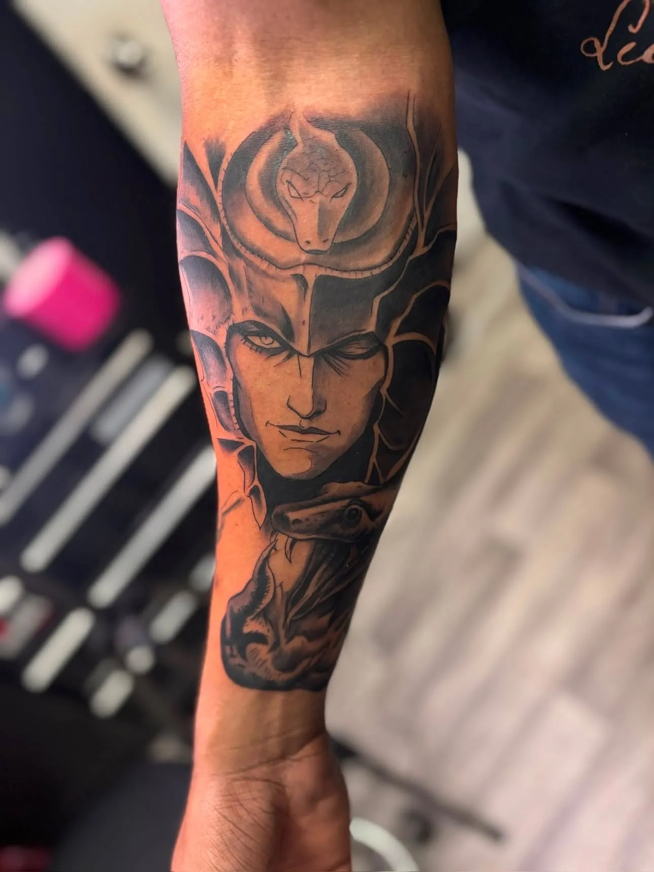 Thunder God — realism tattoo, arm